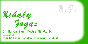 mihaly fogas business card